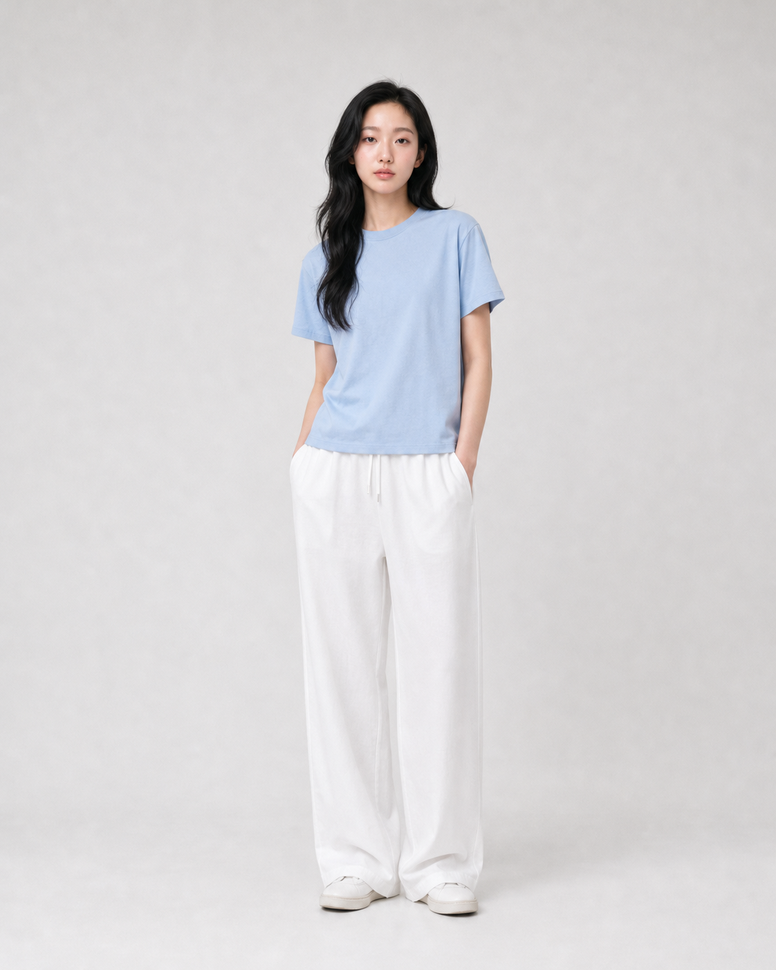 KARMA™ 女士優質精梳純棉短袖TEE-冰岛蓝