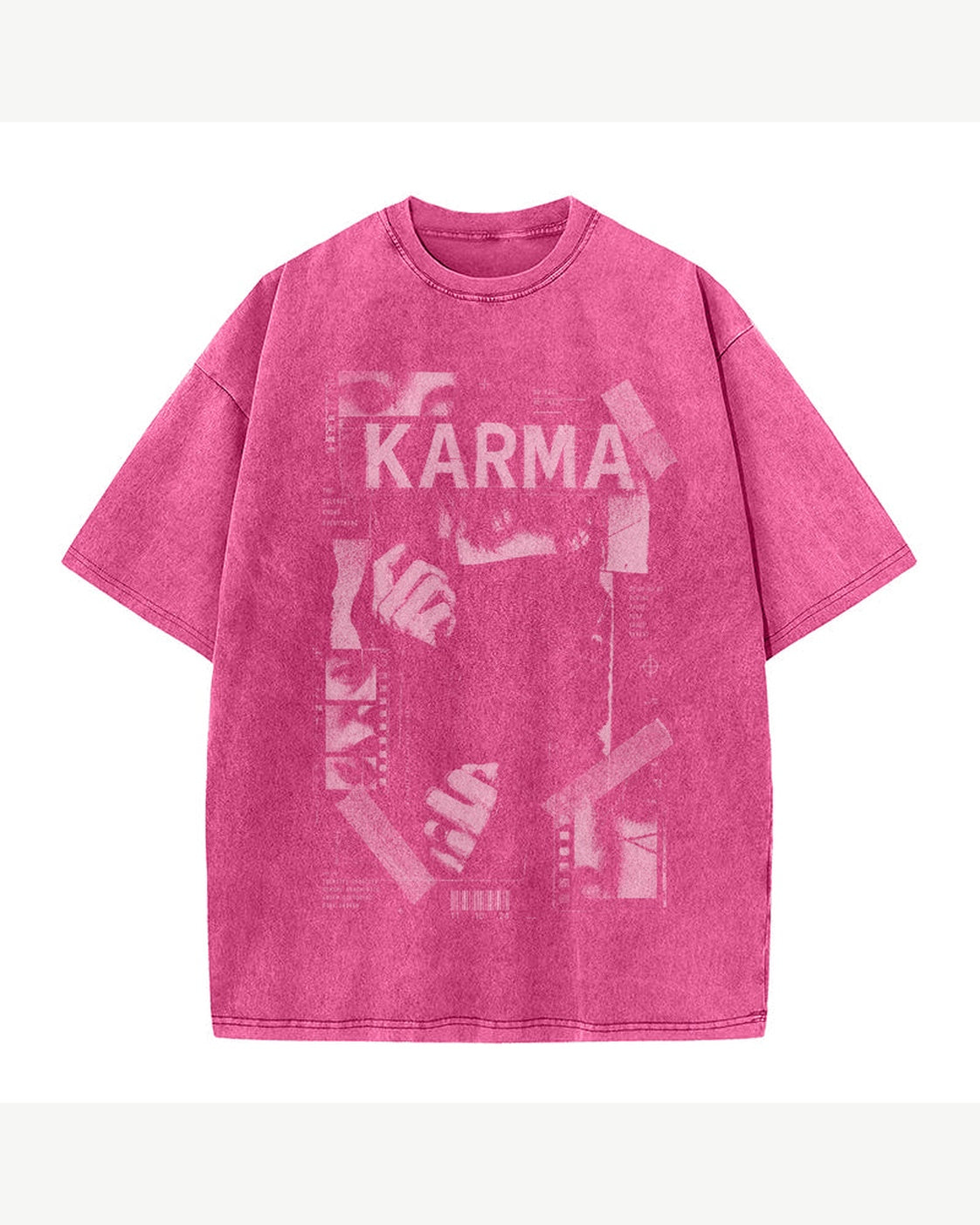 KARMA 男士女士oversize復古水洗舊舖純棉短袖TEE-Hidden Frame